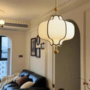 Retro Fabric Lampshade Pendant Light Japan Circular LED for Room Dining Table Apartment Wooden Ball Lighting Fixtures E27-Letifly Lights and Decor