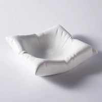 Creative pillow ceramic cold dish, high-end hotel artistic tableware, Cushion Contour Bowl for modern sculptural plating