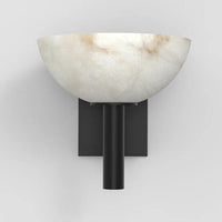 Modern wall light with marbled glass shade black and gold ambient lighting fixture