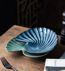 Ceramic shell plate kiln glaze ocean-inspired tableware