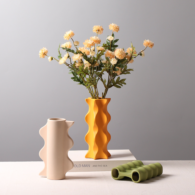 bright color abstract vase waves modern design ceramic