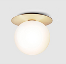 Globe and Metal Plate Ceiling Light - Final Sale