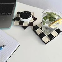 Pixel Checkered Tile Coasters