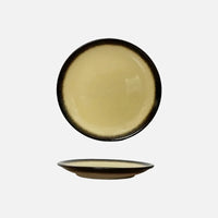 Ceramic Dinner Plate Green Kiln Glaze Flat Sushi Salad Serving Crackle Ice Glazed Dish