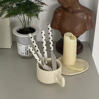 Korean Ins Vintage Polka Dot 304 Stainless Steel Tableware, Dessert Knife Fork Spoon Set for Steak, Pasta, Cake & Coffee-Letifly Lights and Decor