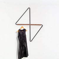 Wall rack geometric corner hanger minimalist metal wood coat rack modern storage