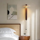 Japanese Retro Bedside Led Wall Lamp for Bedroom Living Room Stone Walnut Wood Wall Light with Switch Indoor Lighting Decoration-Letifly Lights and Decor