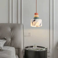 Luxury stone pendant lamp natural marble LED chandelier light