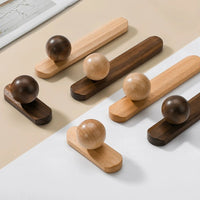 solid wood hemisphere cabinet pulls minimalist round drawer handles natural wood furniture hardware