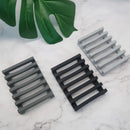 Flexible silicone soap holder with wave drainage design for kitchen or bathroom soap saver storage
