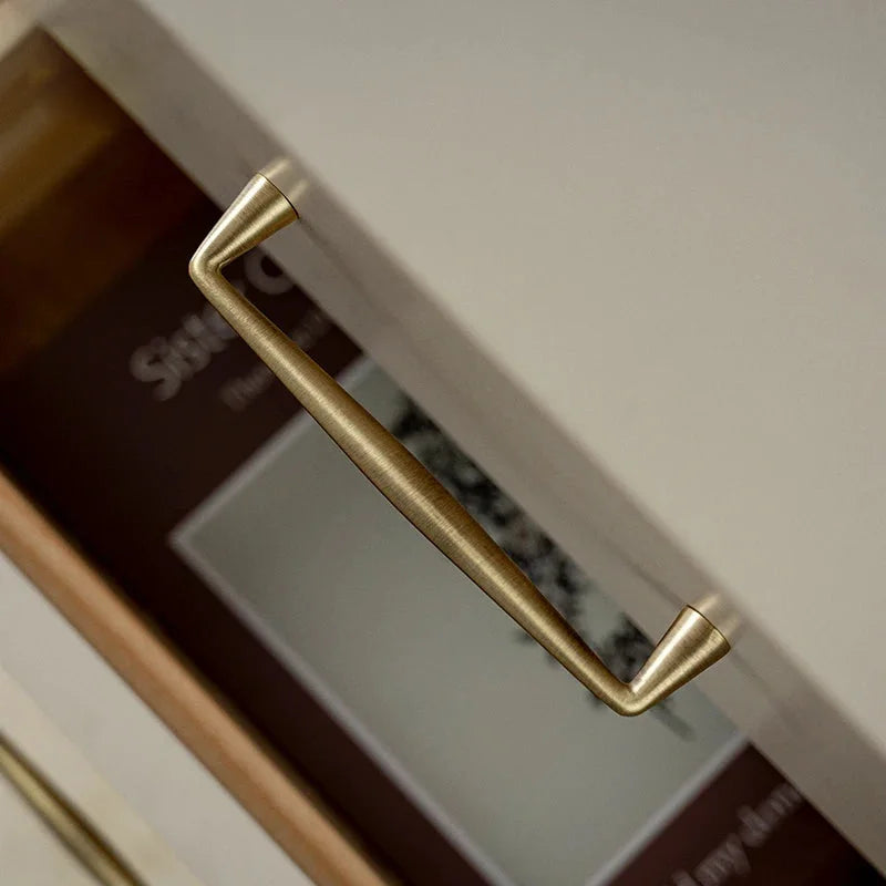 Letifly Lights & Decor - Sutton Brass Cabinet Pull - Slim antique brass cabinet handle with 128 mm mounting pitch