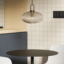 Clara Ridge Glass Pendant Lamps clear ribbed glass pendant lamp gold accent modern lighting for living room dining room bedroom