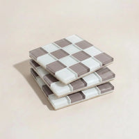 Pixel Checkered Tile Coasters