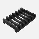 Flexible silicone soap holder with wave drainage design for kitchen or bathroom soap saver storage