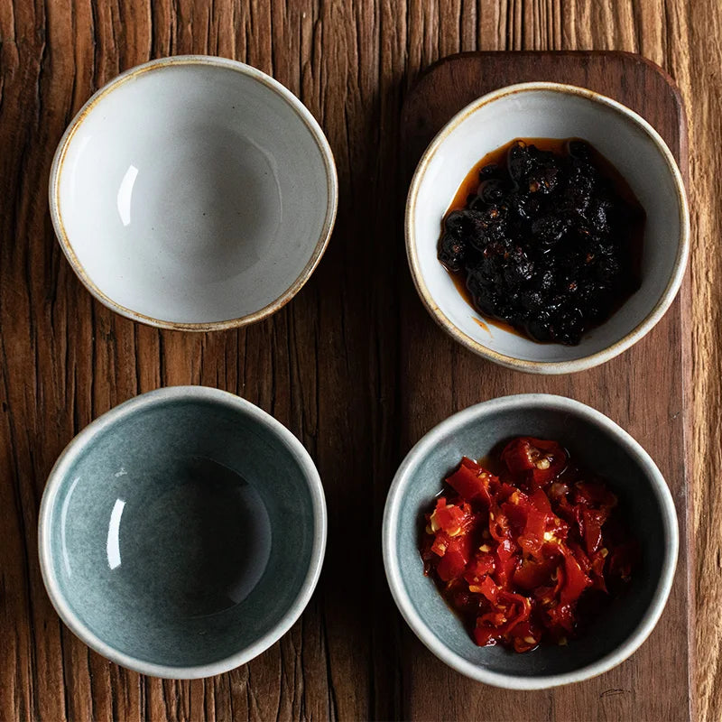 Celadon ceramic bowl organic edge reactive glaze ramen soup bowl artisan modern tableware