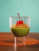 Ribbed borosilicate glass whiskey cocktail espresso cup old fashioned durable glass tumbler