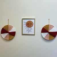 Thread Bloom Wall Art Handmade cotton thread circular wall art modern macrame-inspired décor