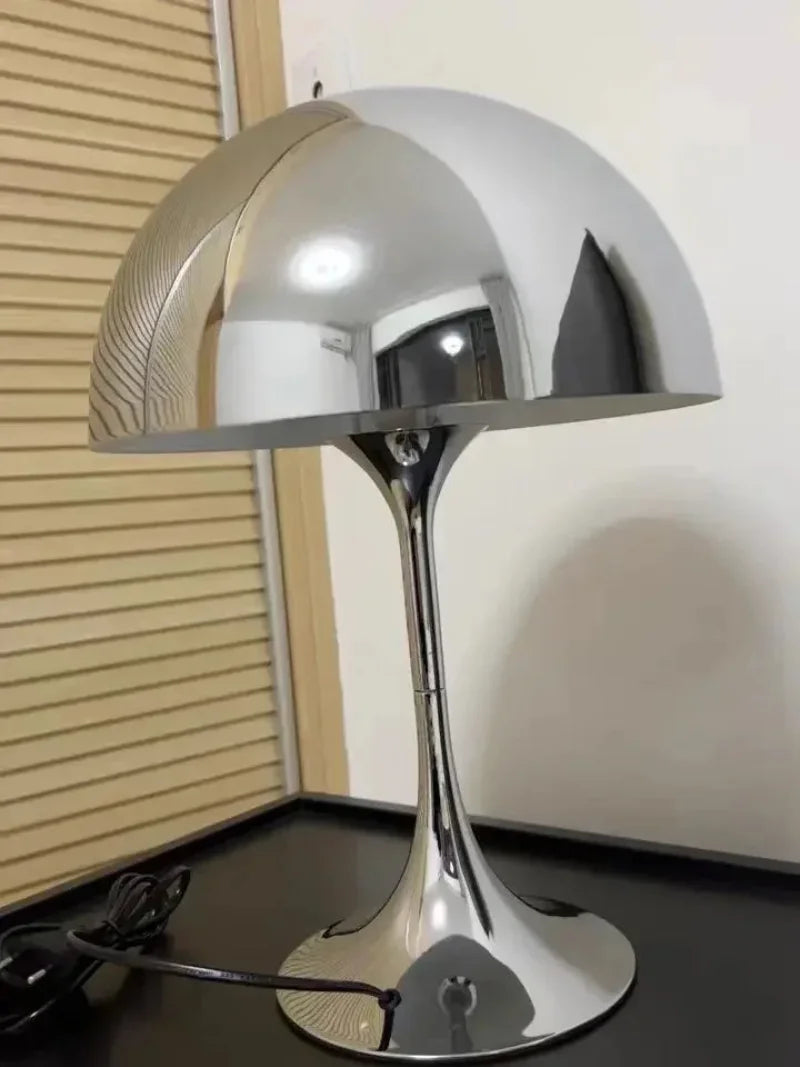 Table lamp dome silhouette glossy finish mid century style mushroom table lamp