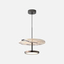 Stratum Marble Pendant Lamp Luxury Black Round Natural Stone Pendant Lamp High-end Bedroom Bedside LED Chandelier Living room Decoration Home Hanging Lights