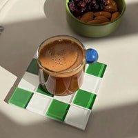 Pixel Checkered Tile Coasters