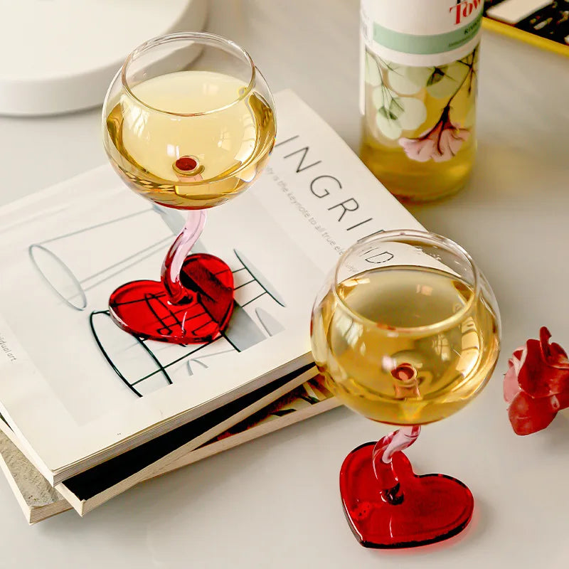 Heart glass creative wine glass goblet 