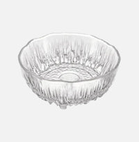 Clear ripple glass serving bowl scalloped edge fruit salad bowl modern decorative tableware