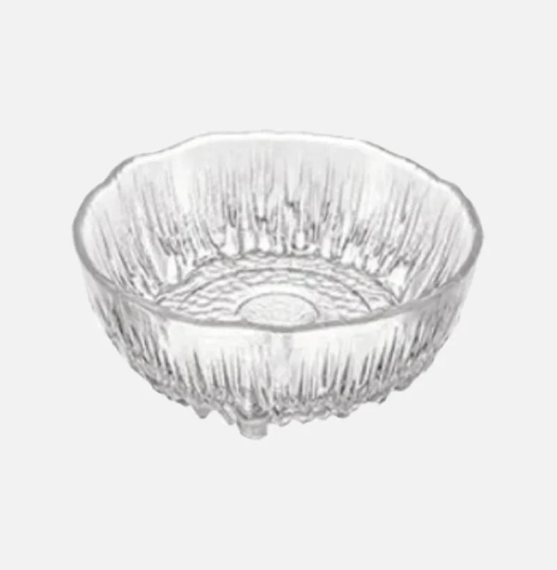 Clear ripple glass serving bowl scalloped edge fruit salad bowl modern decorative tableware