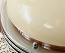 Ceiling light cream glass chrome Bauhaus French style retro flush mount ceiling lamp