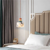 Luxury stone pendant lamp natural marble LED chandelier light