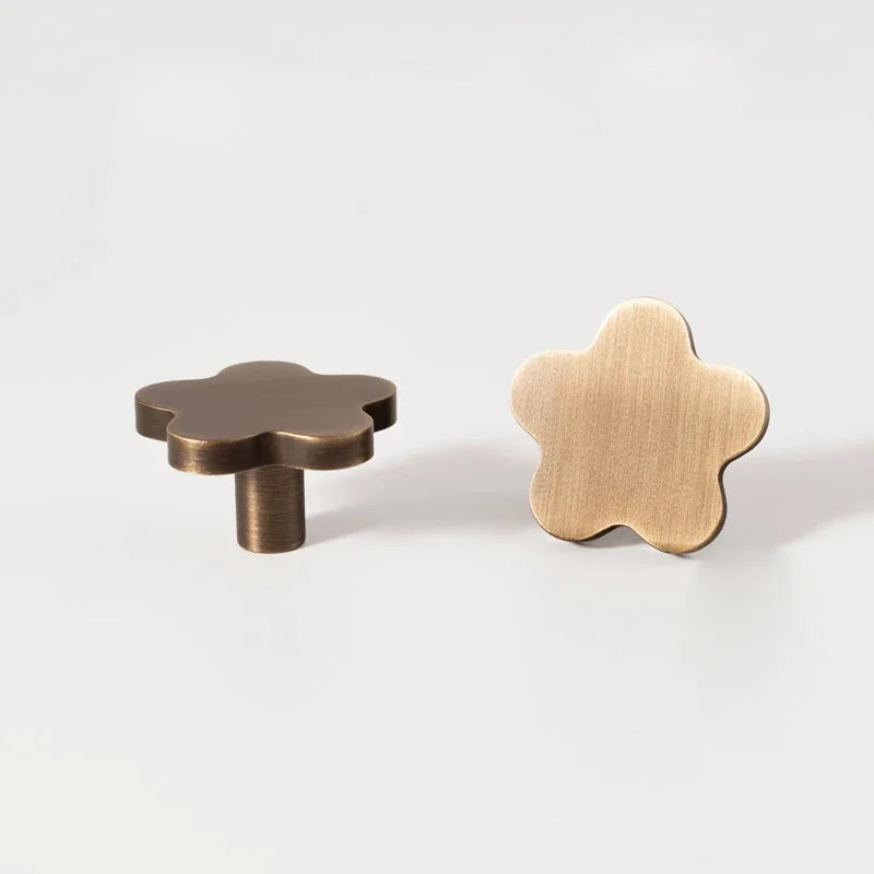 Solid Antique Brass Brushed Handle Animal Design Bear/Heart/Star Children's Room Drawer Knob Kitchen Cabinet Pulls-Letifly Lights and Decor