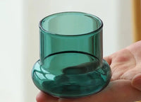 Glass carafe with cup lid modern water bottle minimalist infusion pitcher clear glass beverage container bedside carafe