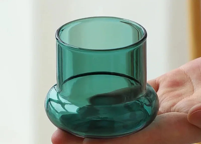 Glass carafe with cup lid modern water bottle minimalist infusion pitcher clear glass beverage container bedside carafe