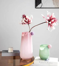 The Pop Vase Collection Candy Style Colorful Glass Vase Hydroponics Flower Pot Desk Decoration Flower Arrangement Floral Vases Room Aesthetic Decor