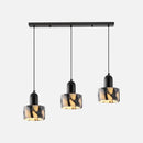 Carrara Eclipse Lamp Luxury Black Round Natural Stone Pendant Lamp High-end Bedroom Bedside LED Chandelier Living room Decoration Home Hanging Lights