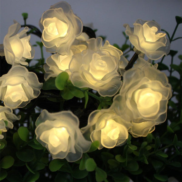 Guirlande lumineuse à LED de luxe en forme de fleur de rose
