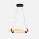 Aura Marble Ring Pendant 23.6Inch Round LED Pendant Light Hanging Chandelier Adjustable Height for luxury living room and modern dining area