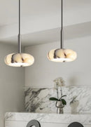 Eclipse Mini Pendant Lamp Luxury Black Round Natural Stone Pendant Lamp High-end Bedroom Bedside LED Chandelier Living room Decoration Home Hanging Lights