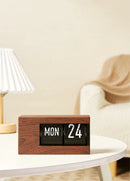 European Style Table Clocks with Calendar Mechanical Page Turning Clock Retro Desktop Clock for Home Living Room Office Decor-Letifly Lights and Decor