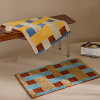 Tufted Bathmat Soft Grids Geometric Mat Bathroom Rug Carpet Function Entrance Floor Anti Slip Pad Aesthetic Home Room Decor-Letifly Lights and Decor