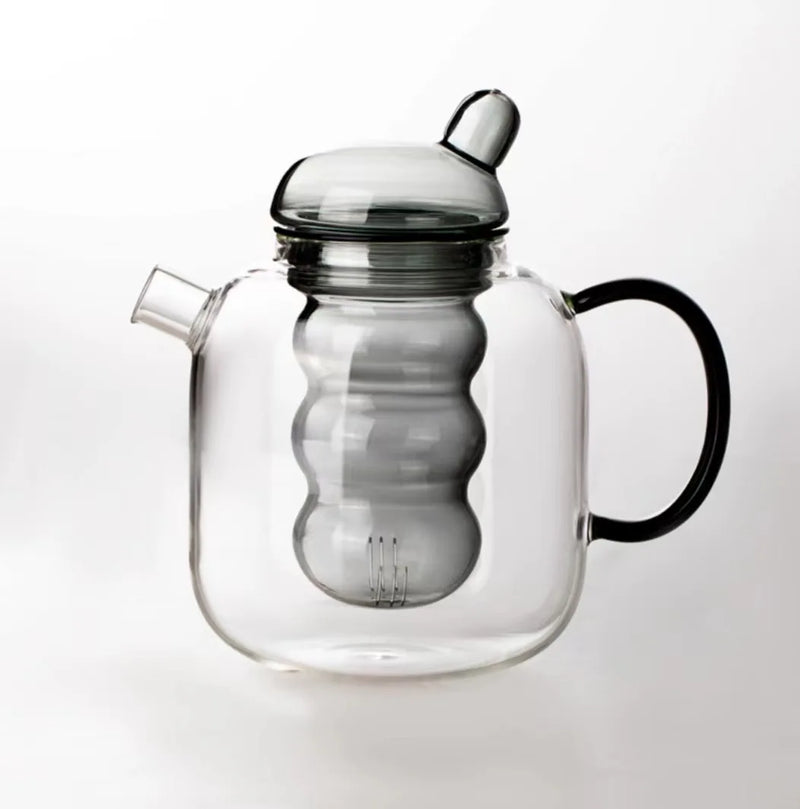 Bulbo Colored Glass Tea Pot & Cup