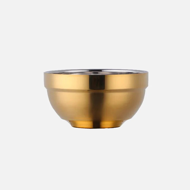 Small&Big Stainless Steel Chinese Rainbow Round Bowl Rice Soup Double Hot Insulation Container Noodle Bowl Kitchen Tableware-Letifly Lights and Decor