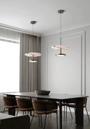 Stratum Marble Pendant Lamp Luxury Black Round Natural Stone Pendant Lamp High-end Bedroom Bedside LED Chandelier Living room Decoration Home Hanging Lights