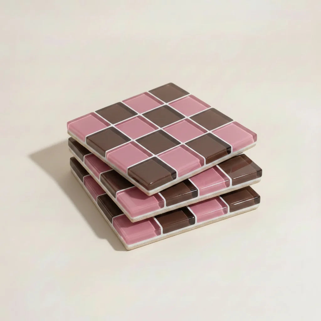 Pixel Vintage Tile Coasters