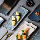 Japanese-style Sushi Plate Rectangular Ceramic Sashimi Flat Plate Creative Tableware Irregular Long Commercial Japanese Plate-Letifly Lights and Decor