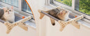 Cat window perch soft plush mount no-drill wood frame