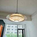 danish modern brushed aluminum ufo disc pendant light with led for dining room or kitchen island