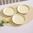 Luna Creme Pastel ceramic snack plates wavy edge hand-glazed modern dish set