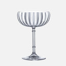 ribbed glass cocktail coupe handmade clear borosilicate stemware