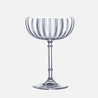 ribbed glass cocktail coupe handmade clear borosilicate stemware