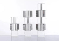 Glass block vase modern crystal geometric flower holder home décor